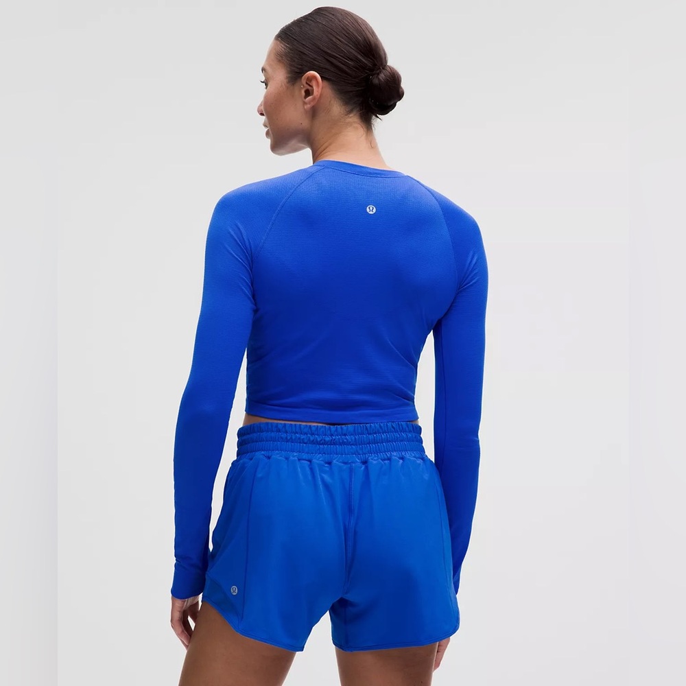 Swiftly Tech Cropped Long Sleeve 2.0 - Cerulean Blue - Picture 2 of 9